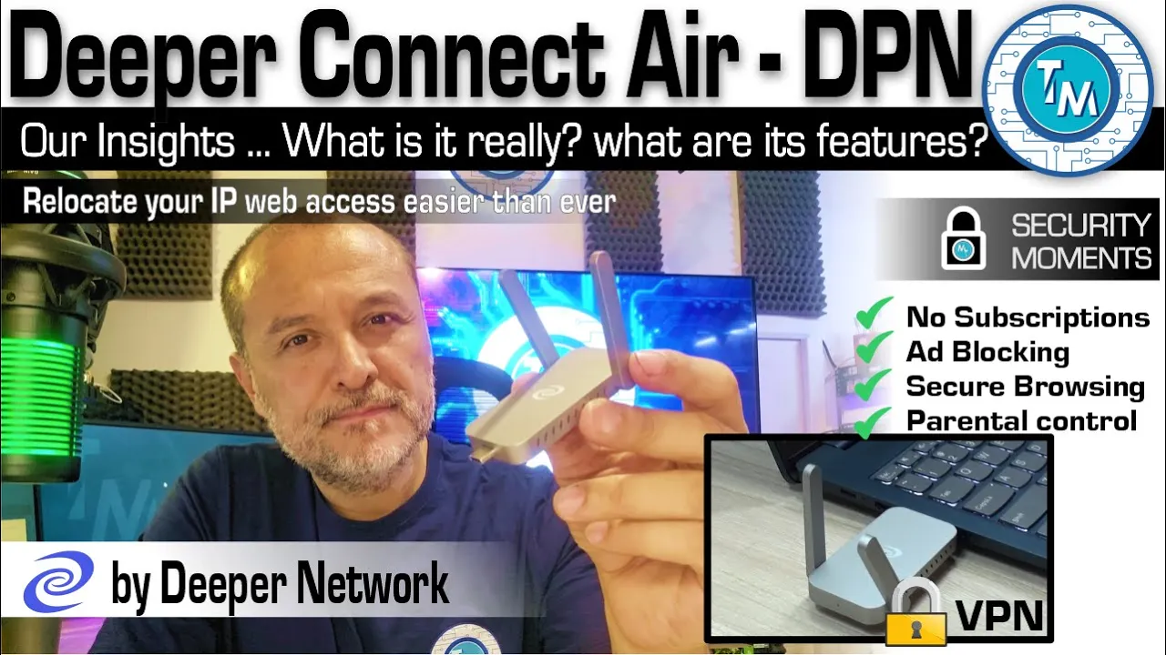The Deeper Connect Air, a WEB3 Wi-Fi adapter for VPN (DPN), parental control, IP Relocation and more