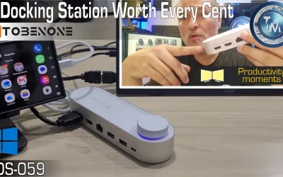 Compact and powerful TobenONE Windows docking station, dual HDMI, Volume Knob, 10 Gbps, NIC, UDS059